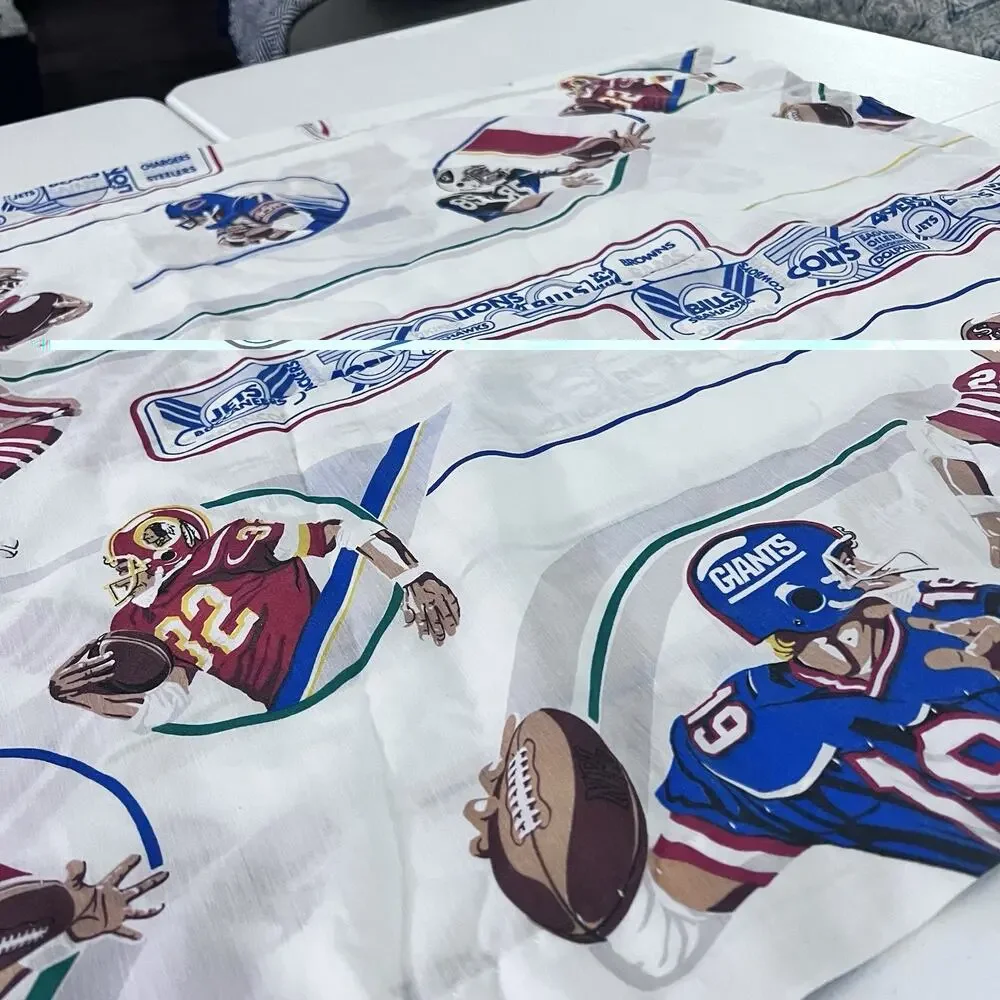 Vintage NFL Handmade Curtain Panel 62”x40